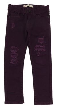 Fialové super skinny rifle s prošouopáním Levi´s