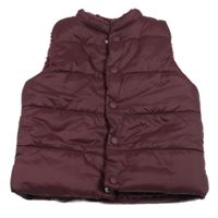 Mahagónovoá šušťáková zateplená vesta George