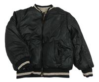 Černý šusťákový oboustranný bomber 