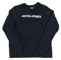 Tmavomodrá mikina s logom Jack & Jones