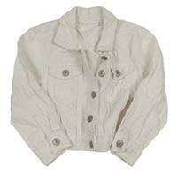 Biela rifľová crop bunda Dunnes