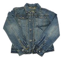 Modrá rifľová crop bunda Earthbound