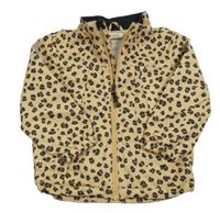 Béžovo-čierna šušťáková jarná bunda s leopardím vzorom H&M