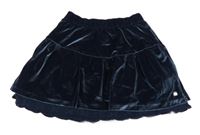 Šedomodrá zamatová sukňa S. Oliver