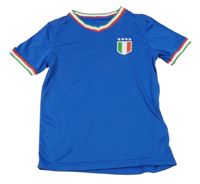 Tmavomodré športové tričko s výšivkou