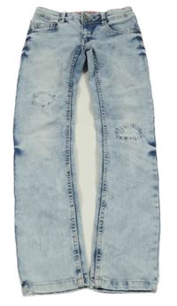 Svetlomodré teplákové skinny rifle s vyšúchaním Chapter young