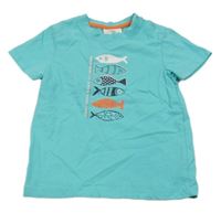 Světlemodré tričko s rybami Topolino