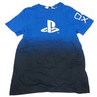 Modro-tmavomodré ombré tričko - Playstation H&M