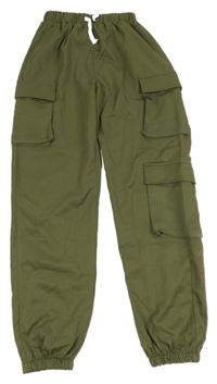 Khaki cargo cuff nohavice Shein