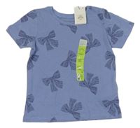 Nové - Modré tričko s mašlemi Primark