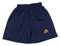 Tmavomodré športové kraťasy s výšivkou Adidas