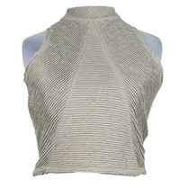 Dámsky béžový plisovaný crop top River Island