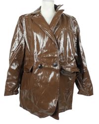 Dámský hnědý latexový kabát Copperose 