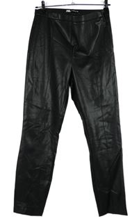 Dámské černé koženkové kalhoty Zara 