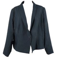 Dámské tmavomodré proužkované crop sako M&S
