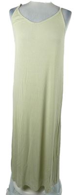 Dámske béžové rebrované dlhé šaty H&M