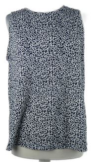 Dámský tmavomodro-bílý vzorovaný top M&S