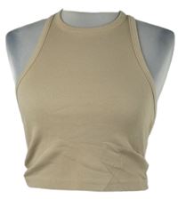 Dámský béžový žebrovaný crop top H&M