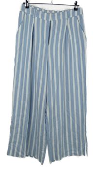 Dámské světlemodro-bílé pruhované culottes kalhoty Orsay 