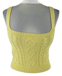 Dámský žlutý vzorovaný svetrový crop top NaaNaa 