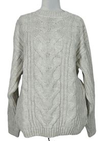 Dámsky béžový vzorovaný vlnený sveter