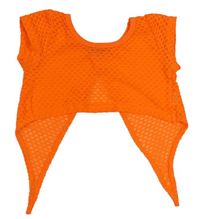 Neónově oranžové vzorované crop tričko