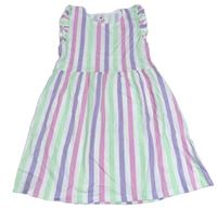 Bielo-farebné pruhované bavlnené šaty H&M