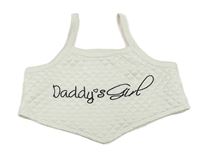 Biely prešívaný crop top s nápise Shein