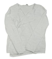 Biely perforovaný pletený cardigan Yigga