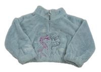 Svetlomodrá kožušinová mikina s Frozen Disney