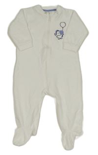 Bílý sametový overal se slonem Impidimpi