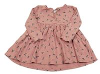 Ružové kvetinové rebrované šaty LC Waikiki