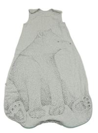 Světlešedý podšitý spací pytel s medvěďom