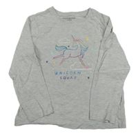 Světlešedé triko s jednorožcem Primark