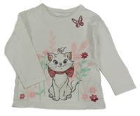 Bílé triko s kočičkou Disney