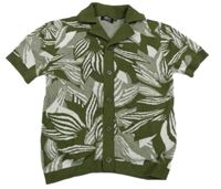 Kaki-biele pletené prepínaci tričko Next