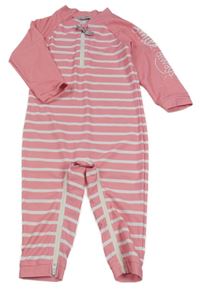 Růžoivo-biely pruhovaný UV overal