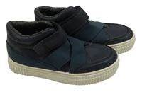 Tmavomodré koženkové kotníkové boty vel.32