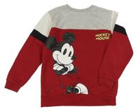 Sivo-červená mikina s Mickey Mousem Disney