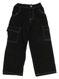 Čierne rifle s vreckami Shein