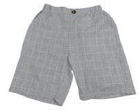 Tmavomodro-bílé kostkované kraťasy Shein