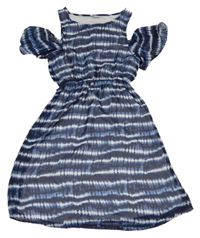 Tmavomodro-biele vzorované šaty Y.F.K.