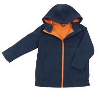 Tmavomodrá softshellová bunda s kapucňou Topolino