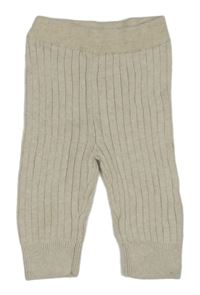 Béžové pletené rebrované tepláky Mothercare