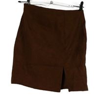 Dámska hnedá menšestrová sukňa s rozparkem Shein