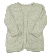 Sivý chlpatý svetrový cardigan H&M