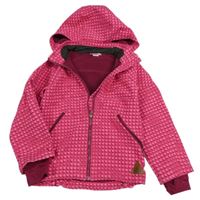 Růžová puntíkatá softshellová bunda s kapucí H&M