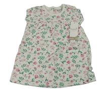 Nové - Biele kvietkovane bavlnené šaty M&Co