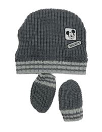 2set - Tmavošedá čepice s Mickeym + rukavice George