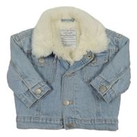 Svetlomodrá zateplená bunda s kožešinou Primark